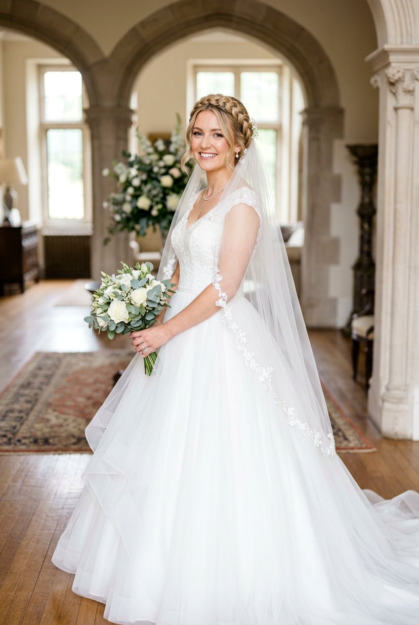 Braided Crown With Veil For Brides - 20 braided crown for brides - 20 braided crown for brides