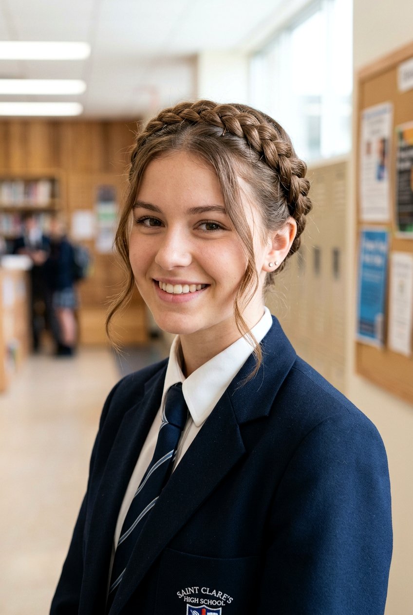 Braided Crown for School - 20 no heat hairstyles for school - 20 no heat hairstyles for school