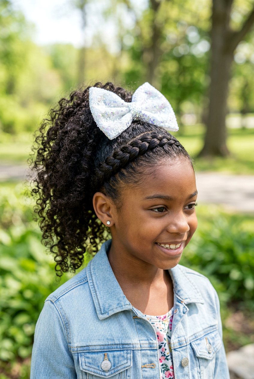 Braided Curly Ponytail For Girls - 20 birthday hairstyle for little girls with curls - 20 birthday hairstyle for little girls with curls