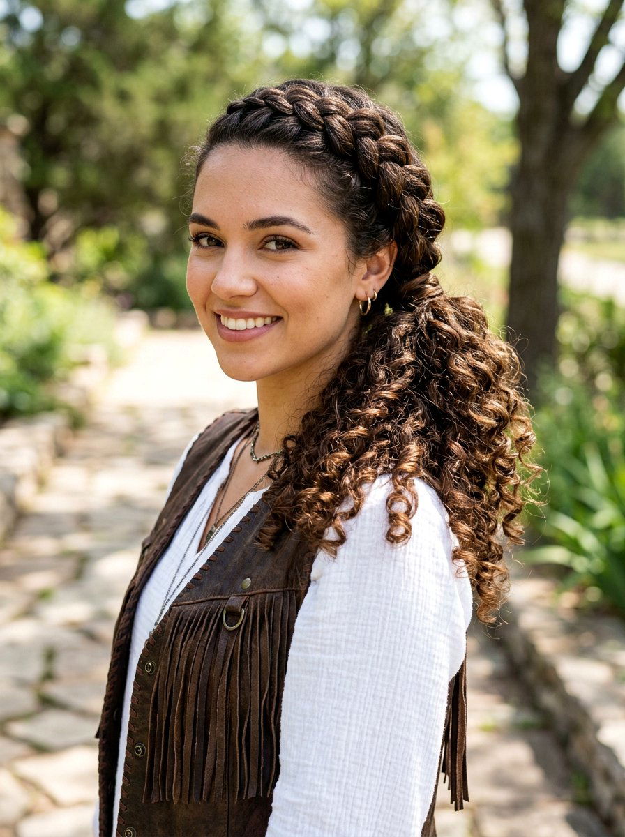 Braided Curly Ponytail - 20 western ponytail with curls - 20 western ponytail with curls