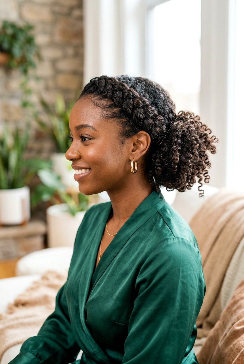 Braided Curly Updo For Medium Hair - 20 festive curls hairstyle - 20 festive curls hairstyle