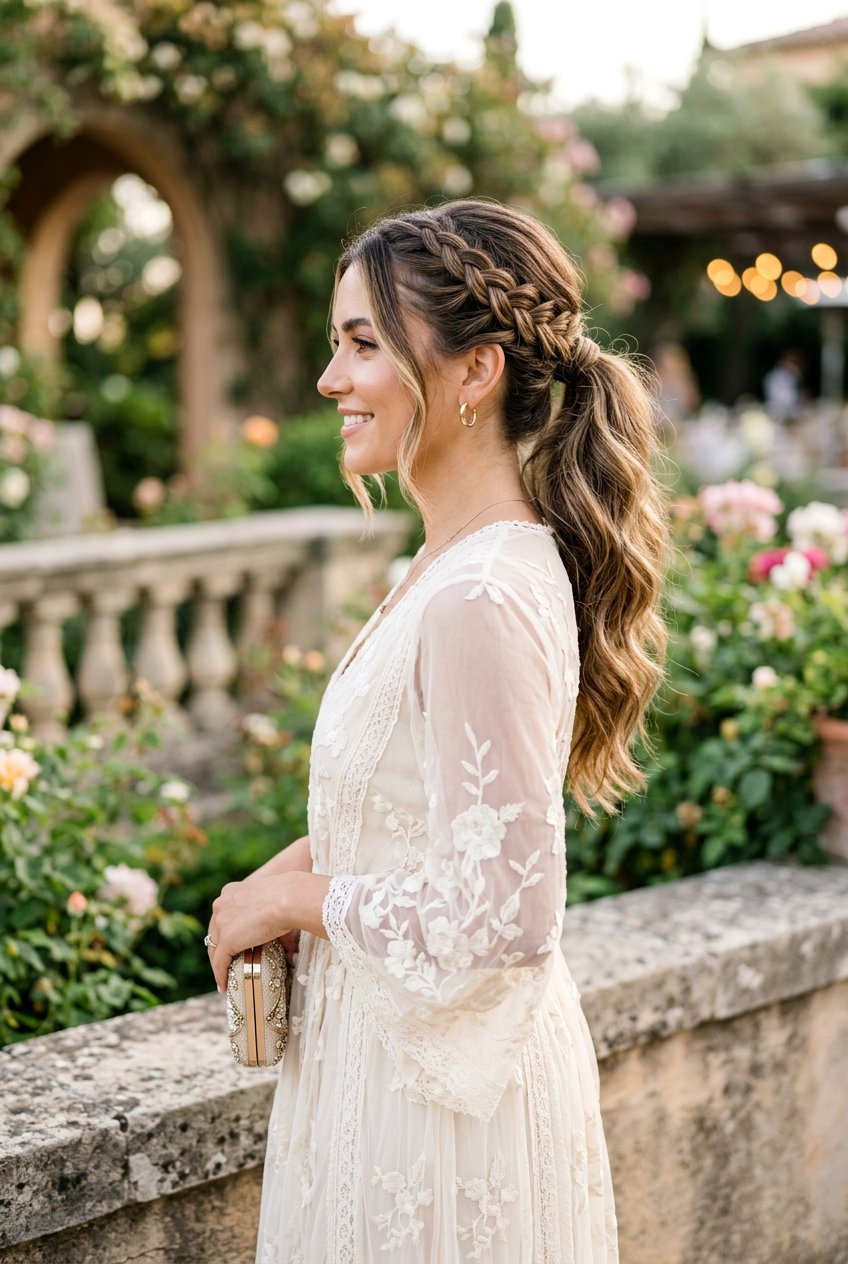 Braided Detail Ponytail With Soft Waves - 20 cocktail ponytail with soft waves - 20 cocktail ponytail with soft waves