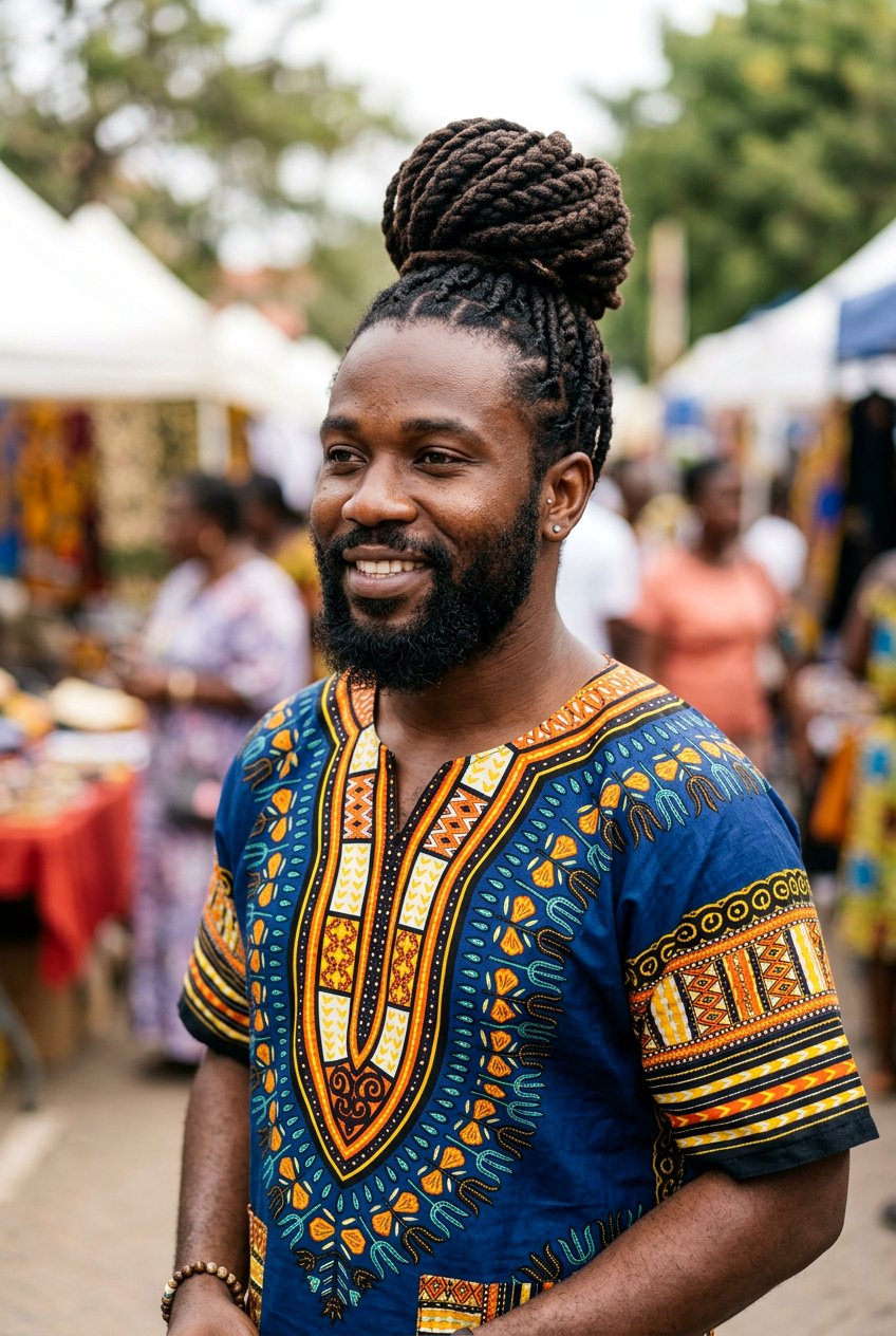 Braided Dread Bun - 20 dread bun hairstyle men - 20 dread bun hairstyle men