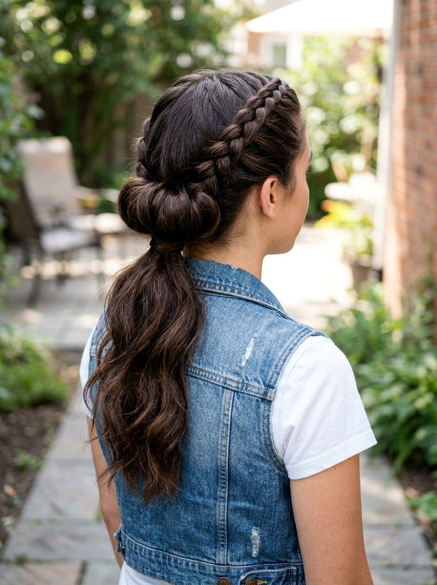 Braided Edge Rolled Ponytail - 20 retro rolled ponytail hairstyle - 20 retro rolled ponytail hairstyle