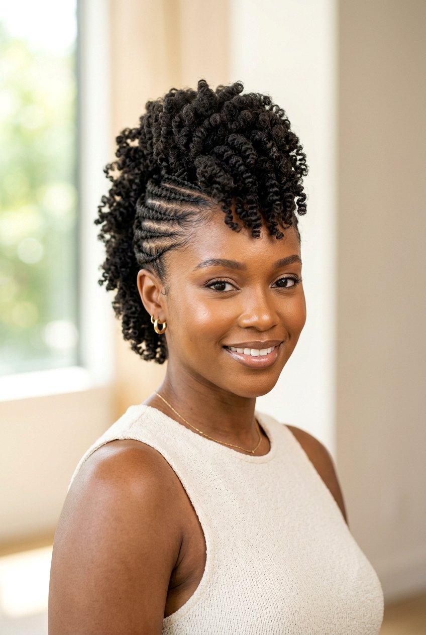 Braided Faux Hawk Updo For Natural Hair - 20 faux hawk braid hairstyle - 20 faux hawk braid hairstyle