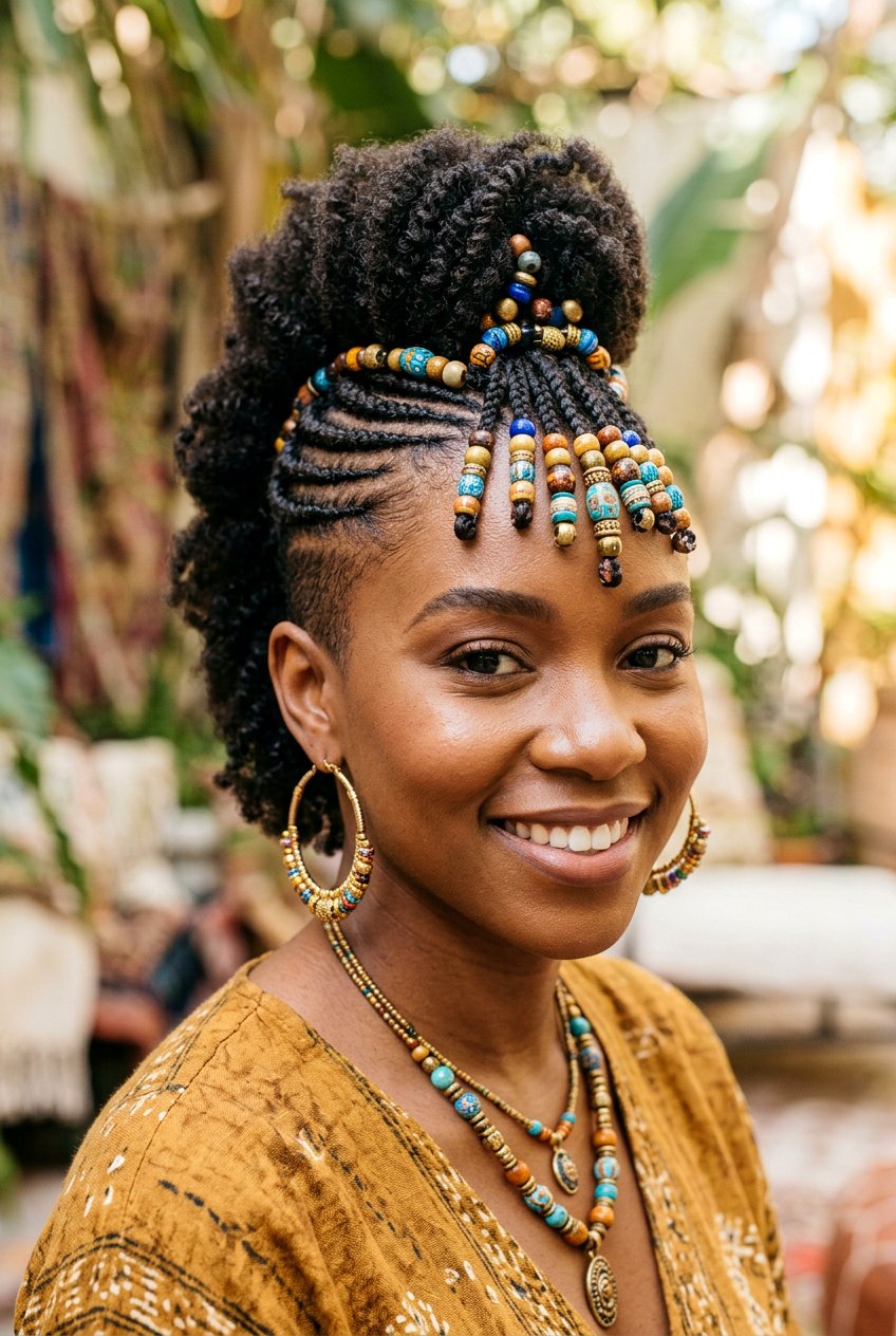 Braided Faux Hawk With Beads On Natural Hair - 20 braided faux hawk for natural hair - 20 braided faux hawk for natural hair