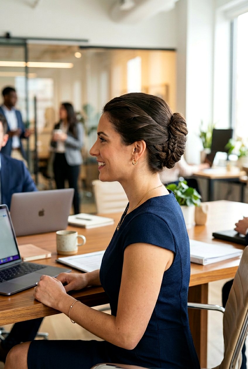 Braided French Twist Bun - 20 braided bun for office women - 20 braided bun for office women