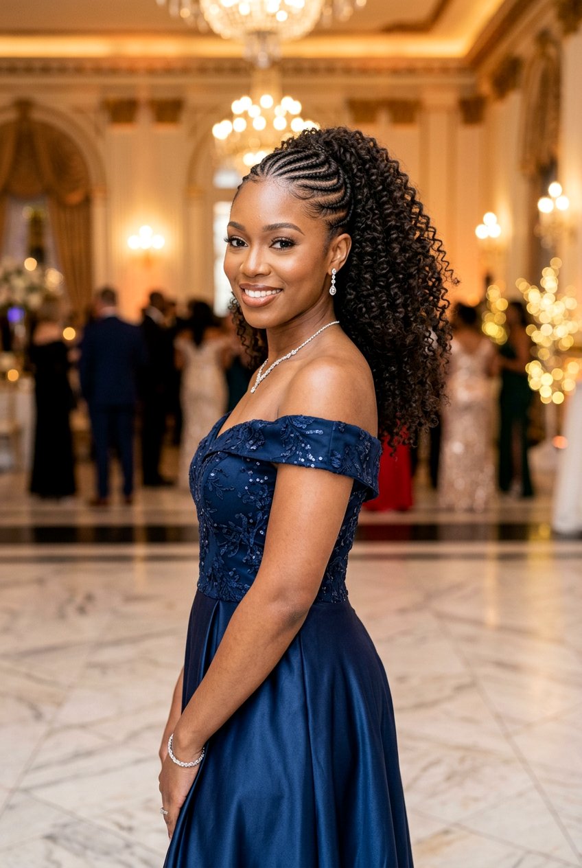 Braided Front Curly Ponytail - 20 curly ponytail for natural hair - 20 curly ponytail for natural hair