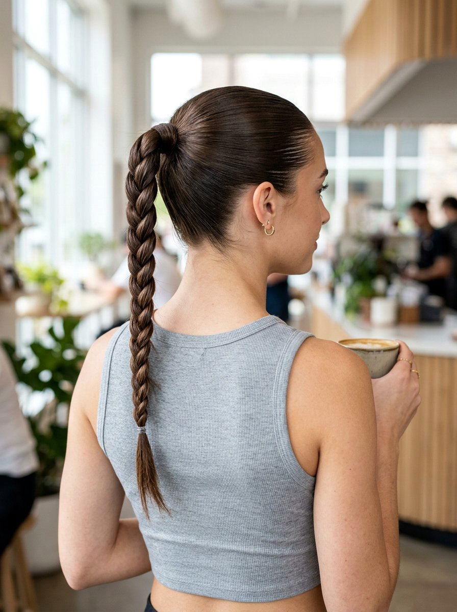 Braided Glossy Clean Girl Ponytail - 20 glossy clean girl ponytail - 20 glossy clean girl ponytail