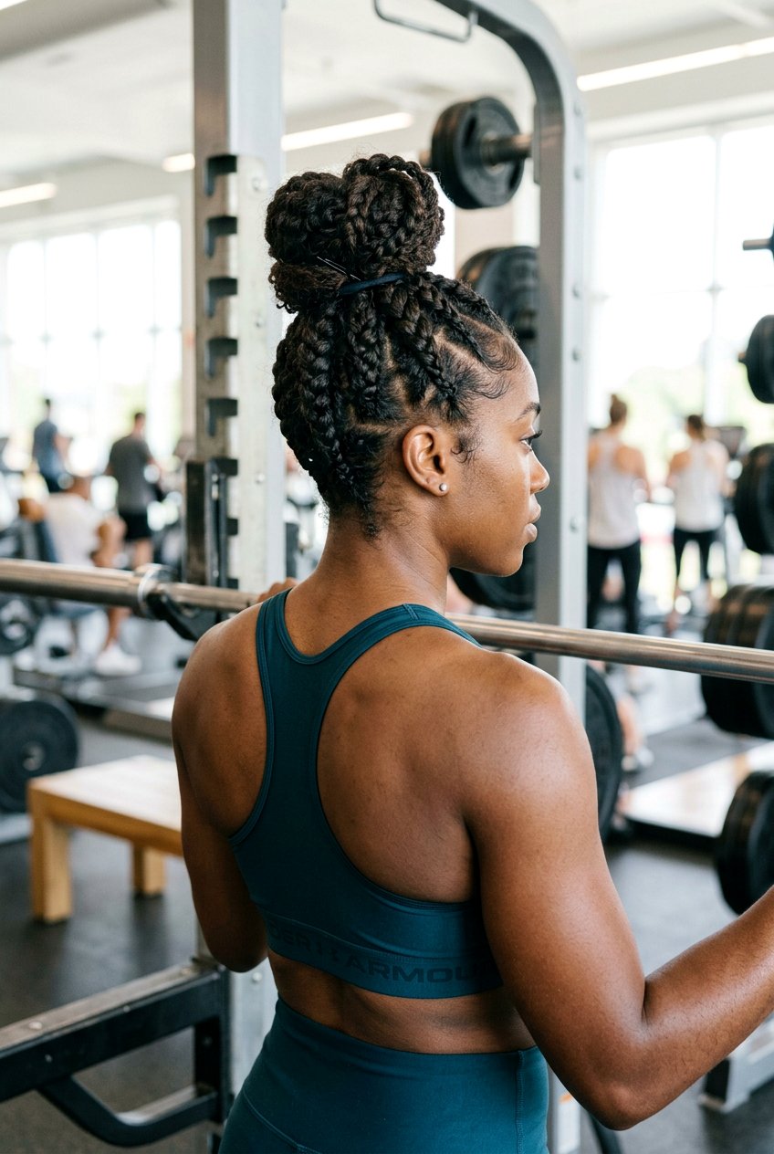 Braided Gym Bun For Curly Hair - 20 gym bun for curly hair - 20 gym bun for curly hair