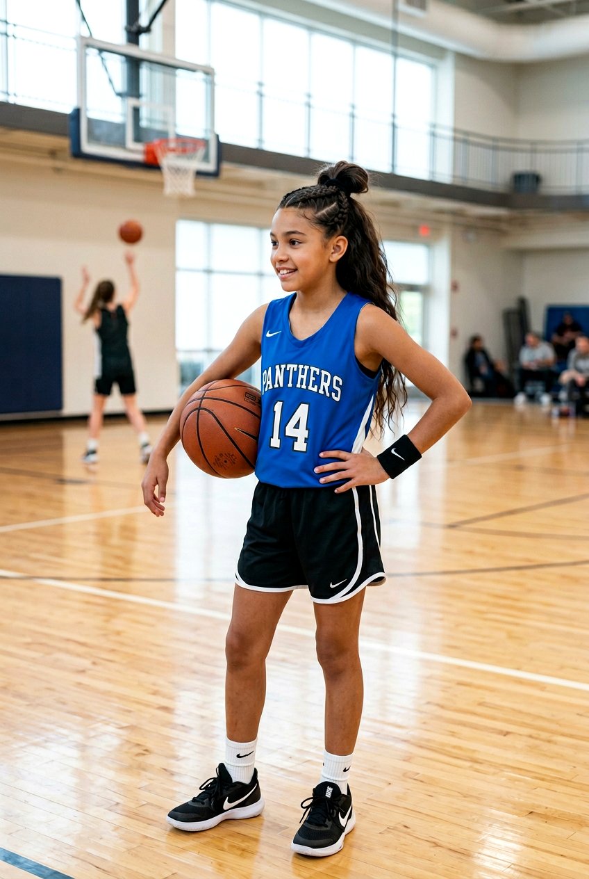 Braided Half Up Basketball Hairstyle For Girls - 20 basketball hairstyles for girls - 20 basketball hairstyles for girls