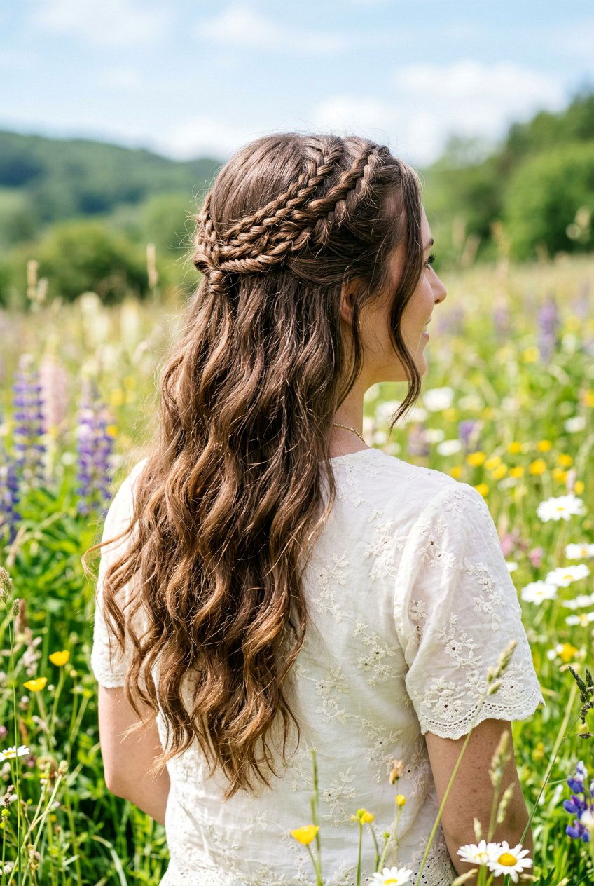 Braided Half Up Hair For Engagement - 20 engagement shoot hairstyles - 20 engagement shoot hairstyles