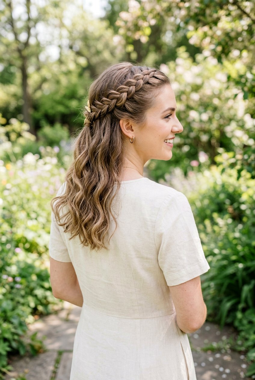 Braided Half Up Hairstyle - 20 pretty hairstyles for women - 20 pretty hairstyles for women