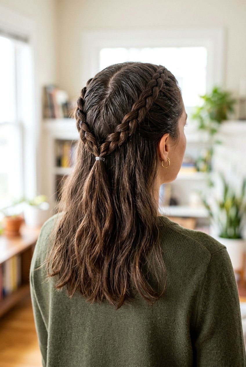 Braided Half Up Hairstyle For Greasy Hair - 20 greasy hair day hairstyles - 20 greasy hair day hairstyles