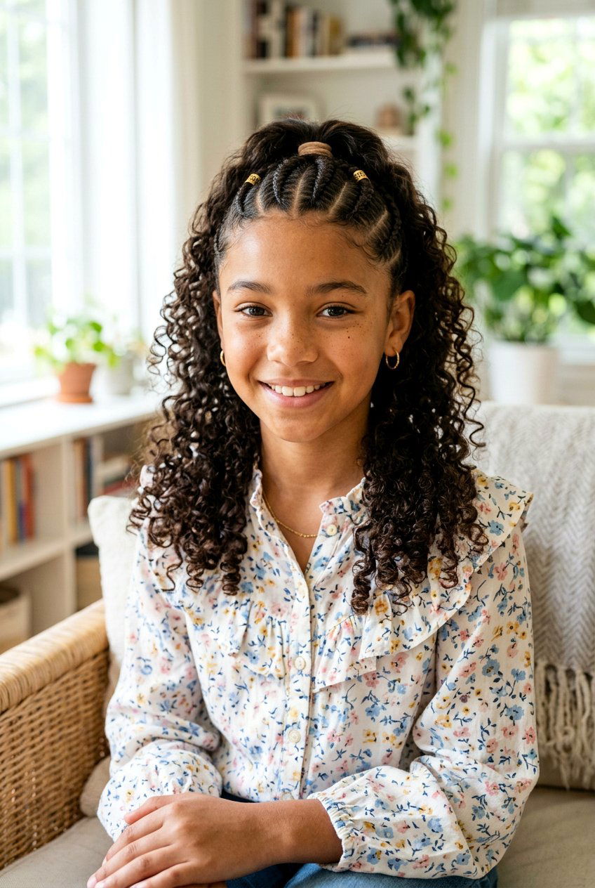 Braided Half Up Half Down For Mixed Hair - 20 braid styles for mixed girls - 20 braid styles for mixed girls