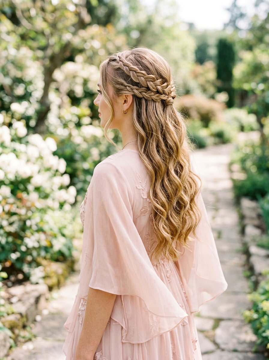 Braided Half Up Half Down - 20 wedding hairstyles for garden ceremony - 20 wedding hairstyles for garden ceremony
