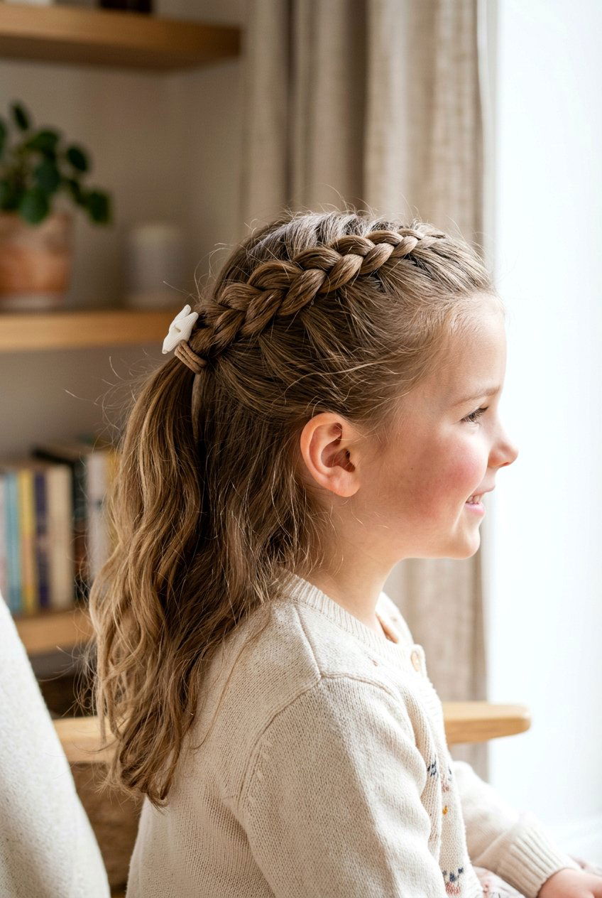 Braided Half Up Ponytail - 20 half up ponytail for little girls - 20 half up ponytail for little girls