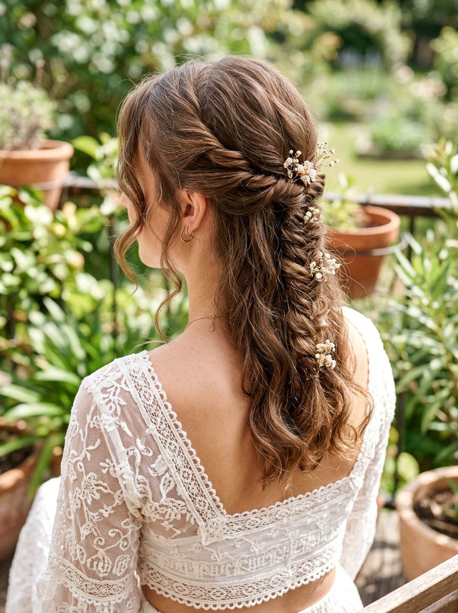 Braided Half Up Twist - 20 date night hairstyle with half up twist - 20 date night hairstyle with half up twist