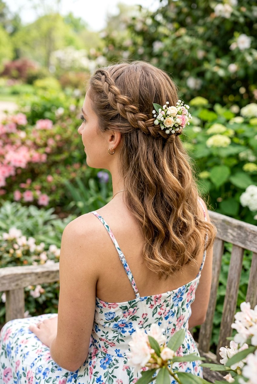 Braided Half Up Twist - 20 dorm friendly claw clip hairstyle - 20 dorm friendly claw clip hairstyle