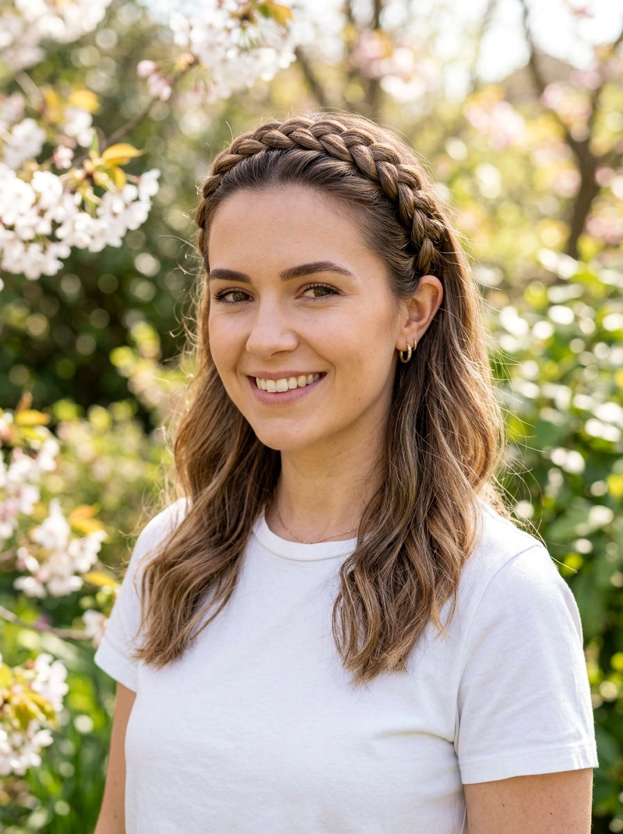 Braided Headband - 20 easy hairstyle for school run moms - 20 easy hairstyle for school run moms