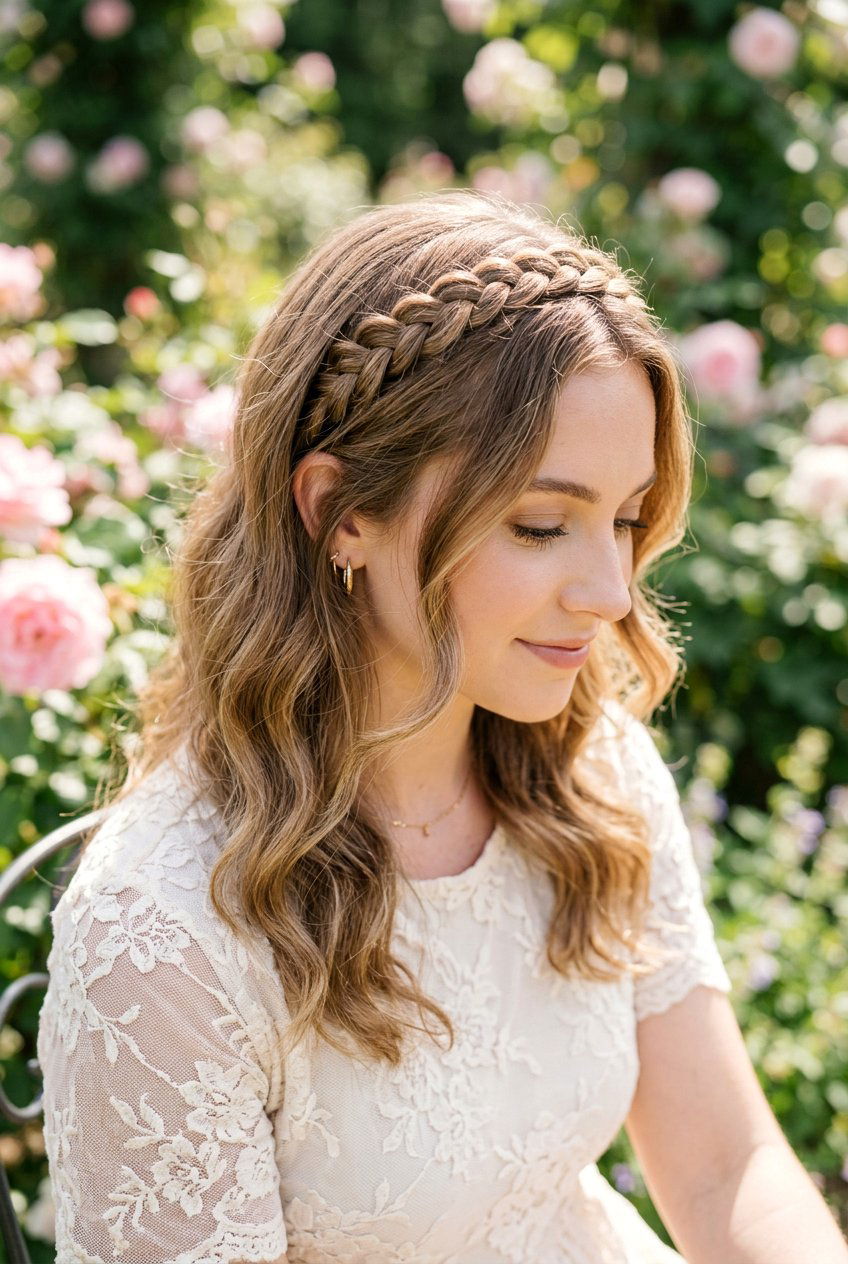 Braided Headband - 20 easy hairstyles for medium hair - 20 easy hairstyles for medium hair