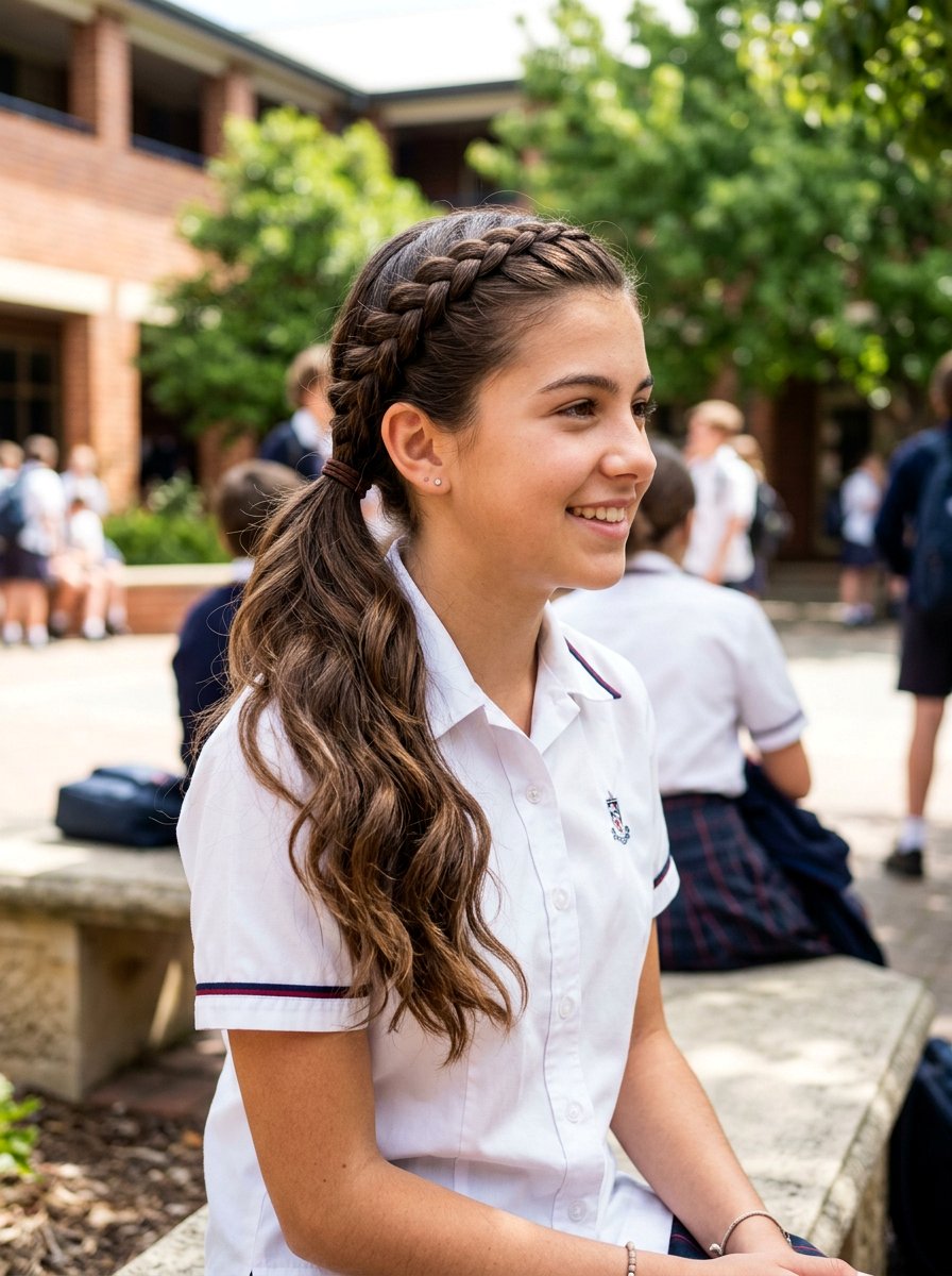 Braided Headband Into Ponytail - 20 school braid ponytail for long hair - 20 school braid ponytail for long hair