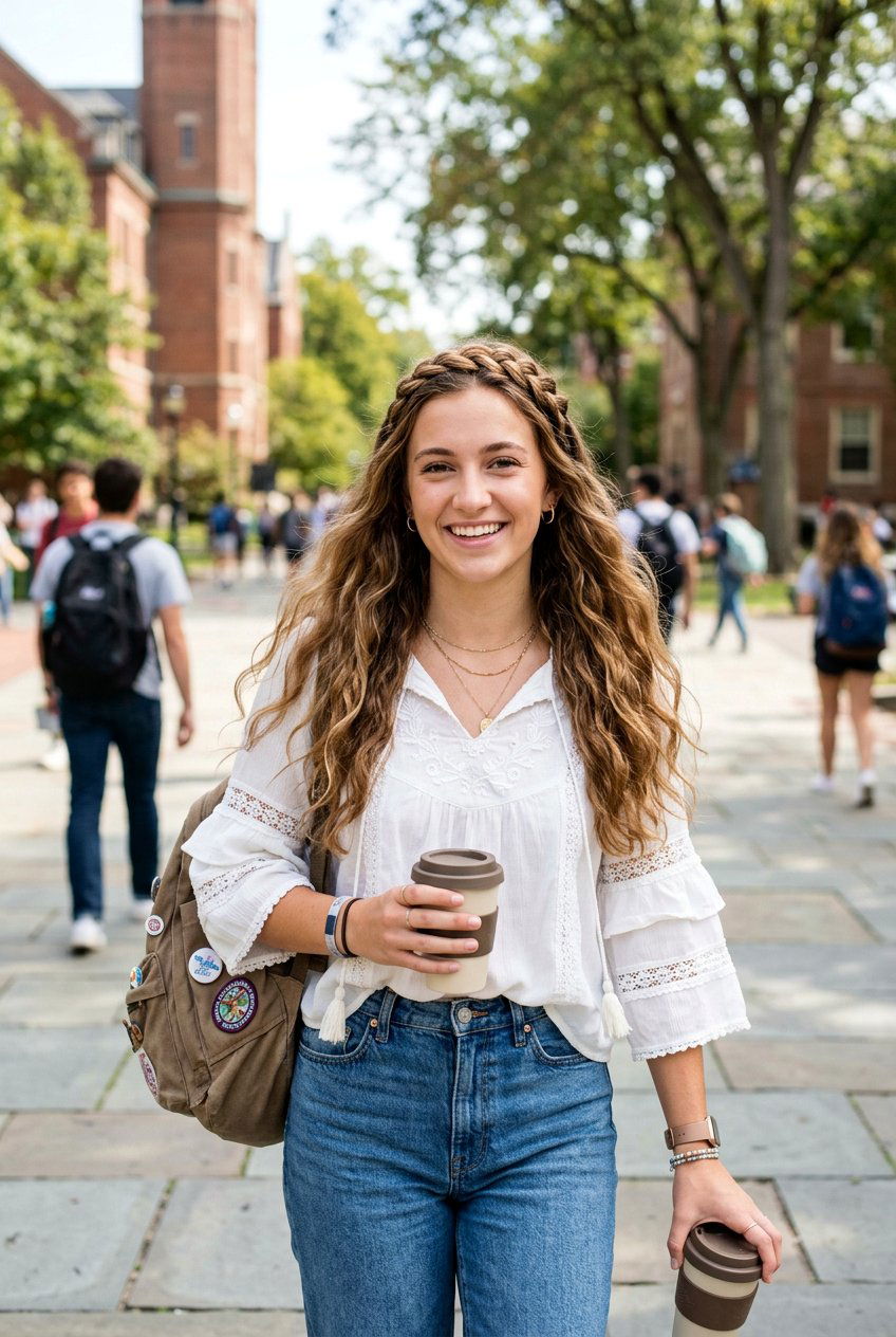 Braided Headband Look - 20 braid hairstyle for college girls - 20 braid hairstyle for college girls