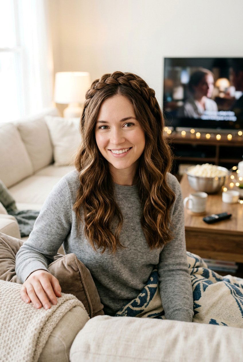 Braided Headband Movie Night Hair - 20 movie night hairstyles - 20 movie night hairstyles
