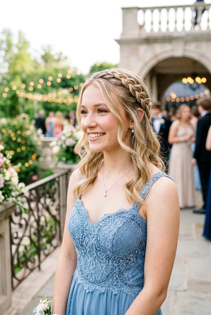 Braided Headband Style - 20 prom hairstyle for shoulder length fine hair - 20 prom hairstyle for shoulder length fine hair