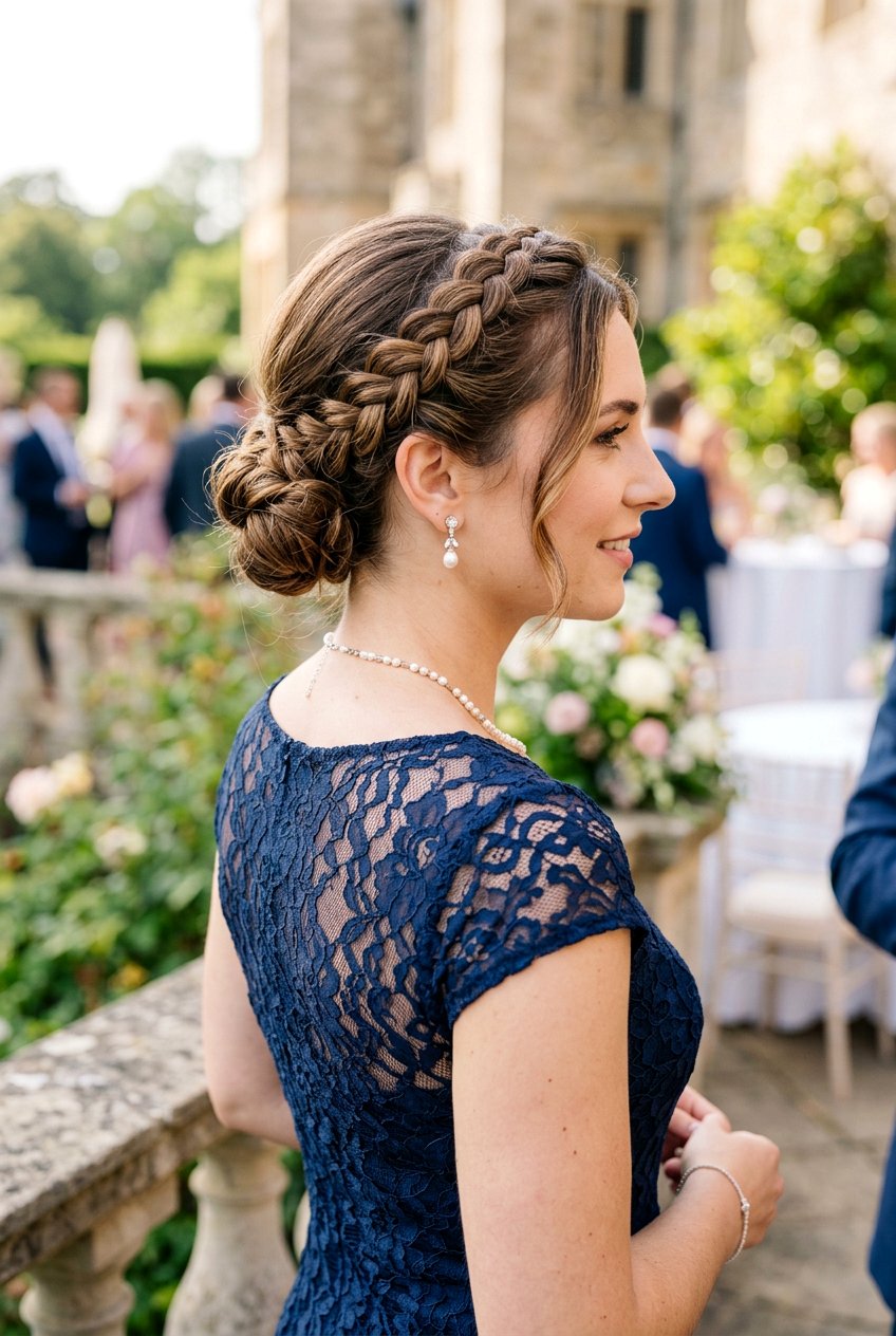 Braided Headband Updo For Guests - 20 reception hairstyles for guests - 20 reception hairstyles for guests