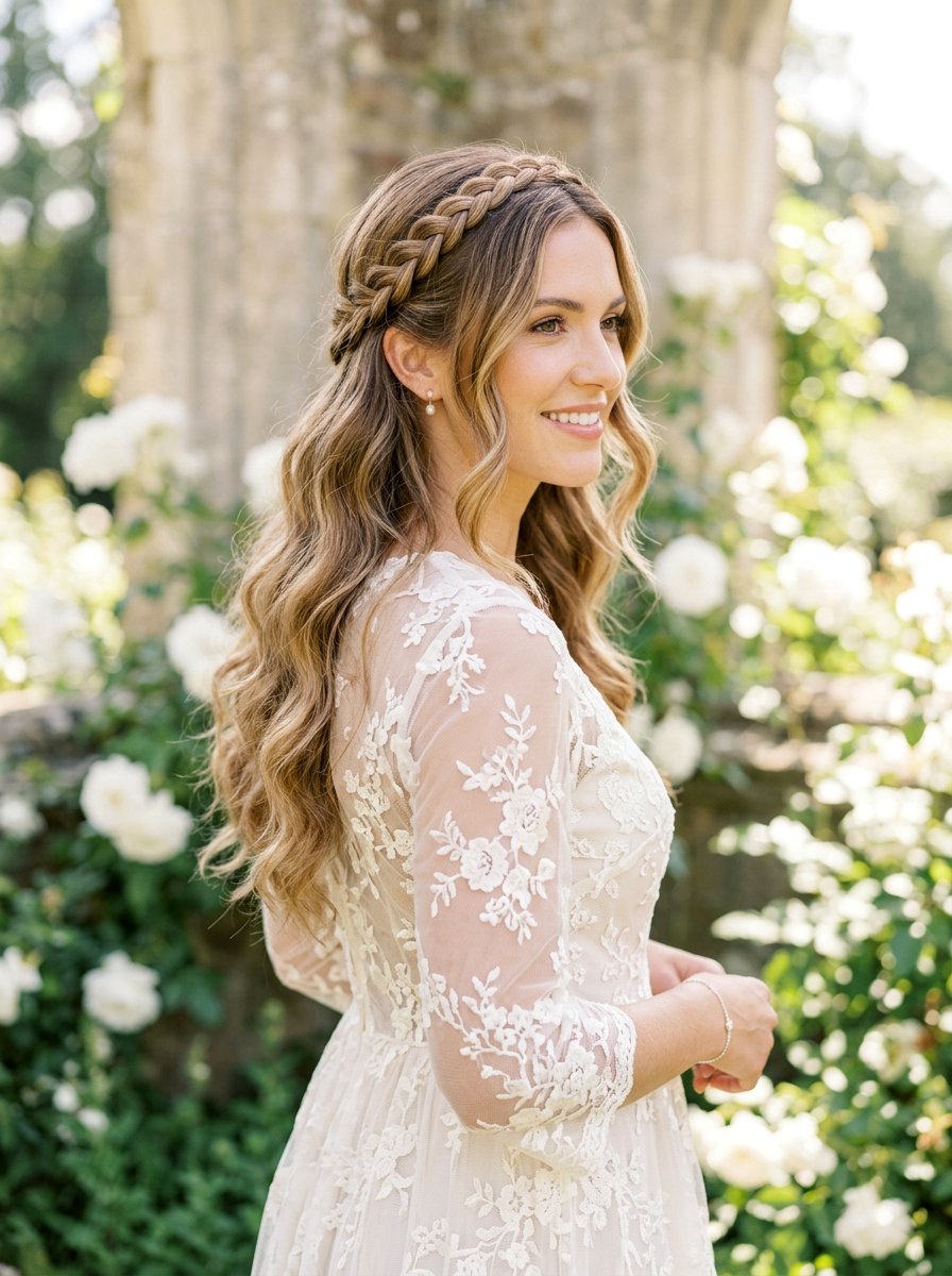 Braided Headband Waves - 20 prom hairstyles for fine medium hair - 20 prom hairstyles for fine medium hair