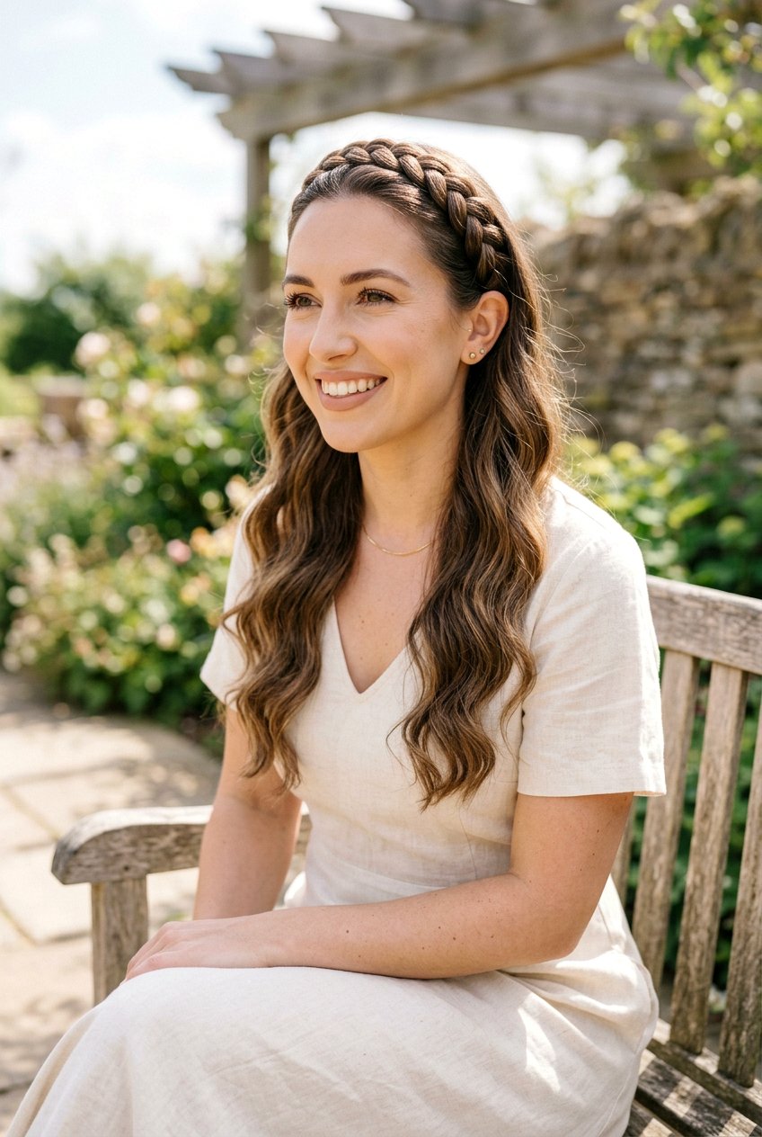 Braided Headband With Down Hair - 20 library friendly hairstyles - 20 library friendly hairstyles