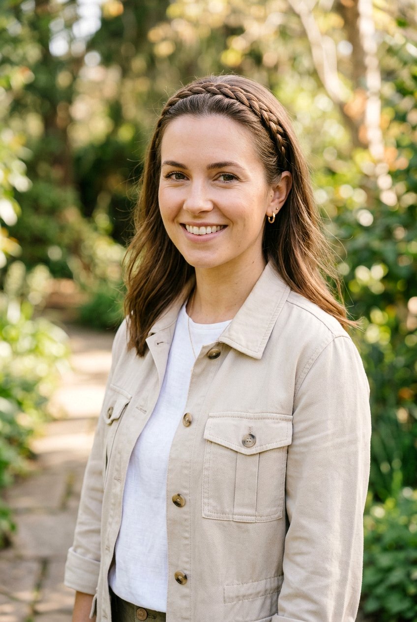 Braided Headband With Loose Hair - 20 camping hairstyle for medium hair - 20 camping hairstyle for medium hair