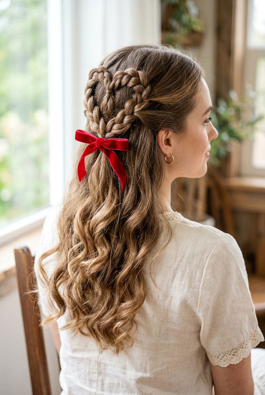 Braided Heart Half Up - 20 fairycore half up hairstyle - 20 fairycore half up hairstyle