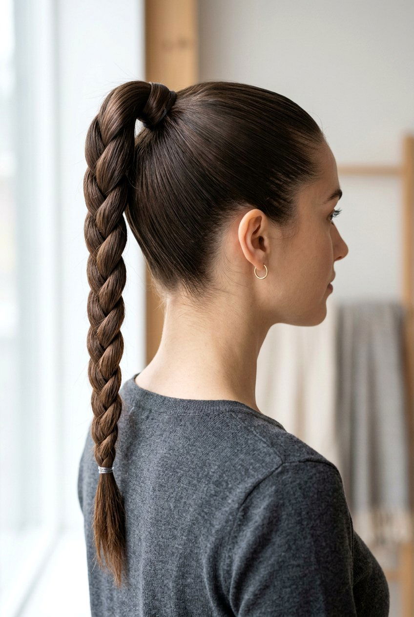 Braided High Ponytail - 20 quick hairstyles for school - 20 quick hairstyles for school