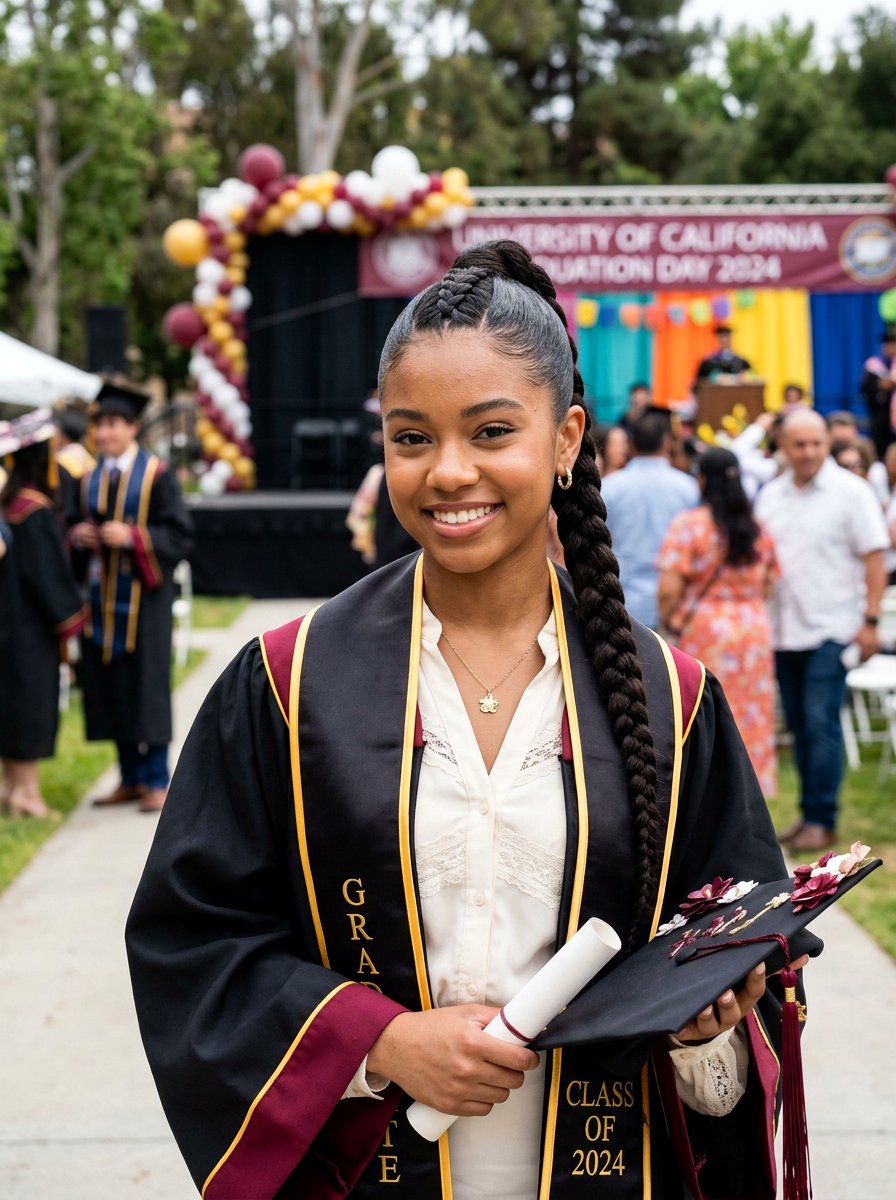 Braided High Ponytail Graduation - 20 teen girls graduation hairstyle with braid - 20 teen girls graduation hairstyle with braid