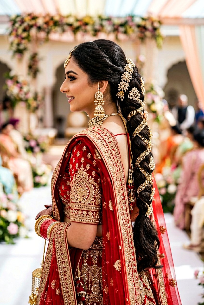 Braided Length Bridal Ponytail - 20 indian bridal ponytail hairstyle - 20 indian bridal ponytail hairstyle