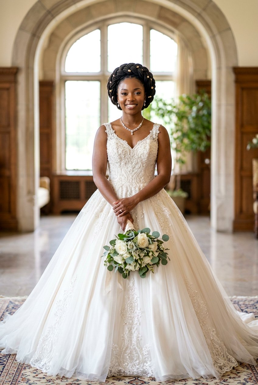 Braided Loc Crown - 20 bridal loc updo styles - 20 bridal loc updo styles