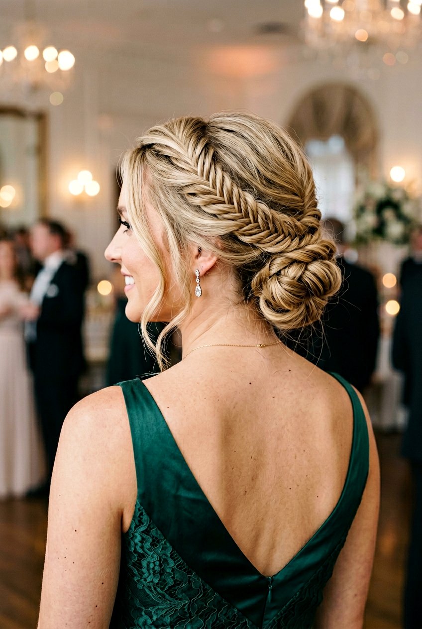 Braided Loose Fishtail Braid Updo - 20 beach hairstyle with loose fishtail braid - 20 beach hairstyle with loose fishtail braid