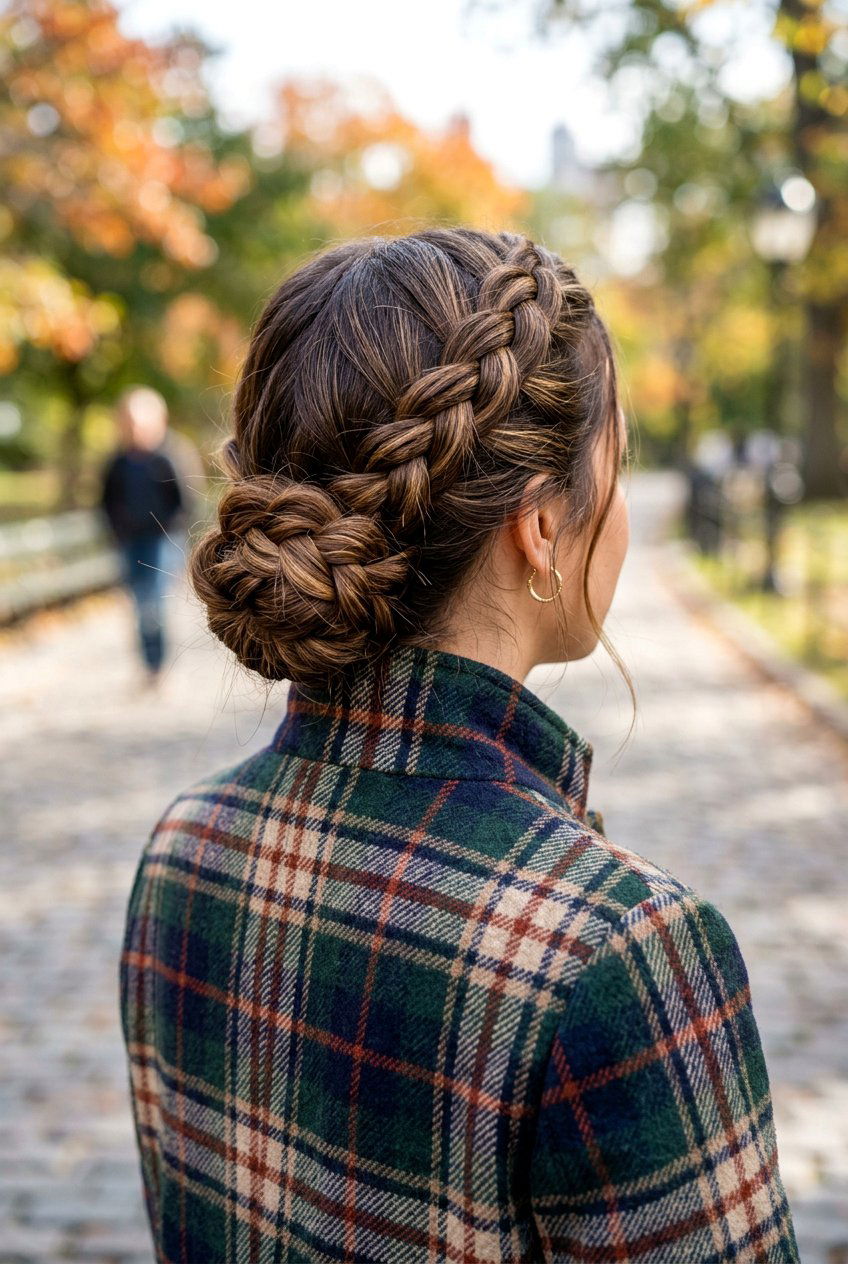 Braided Low Bun - 20 dark academia low bun hairstyle - 20 dark academia low bun hairstyle