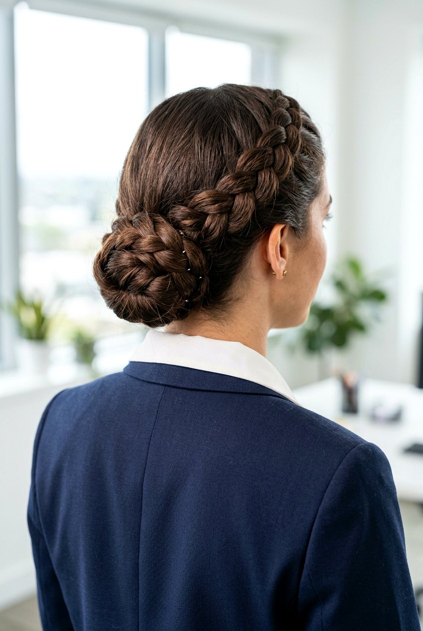 Braided Low Bun - 20 minimalist work bun for women - 20 minimalist work bun for women