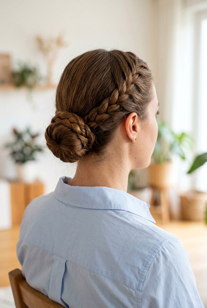 Braided Low Bun - 20 school hairstyle with low bun - 20 school hairstyle with low bun