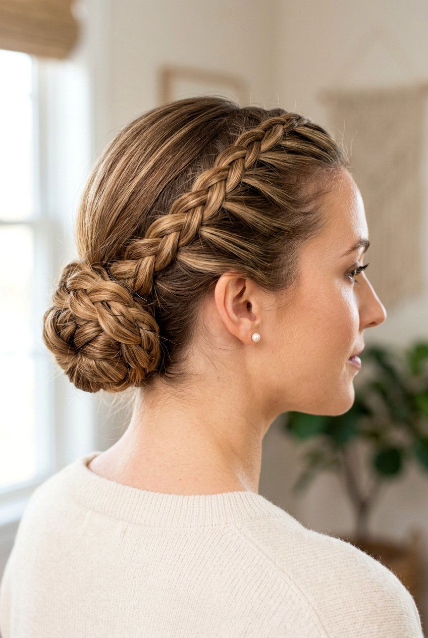 Braided Low Bun - 20 bridesmaid hairstyles - 20 bridesmaid hairstyles