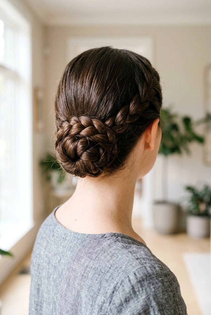 Braided Low Bun - 20 office hairstyles for women - 20 office hairstyles for women
