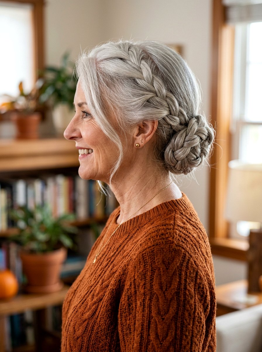 Braided Low Bun - 20 classy low bun hairstyle for older women - 20 classy low bun hairstyle for older women