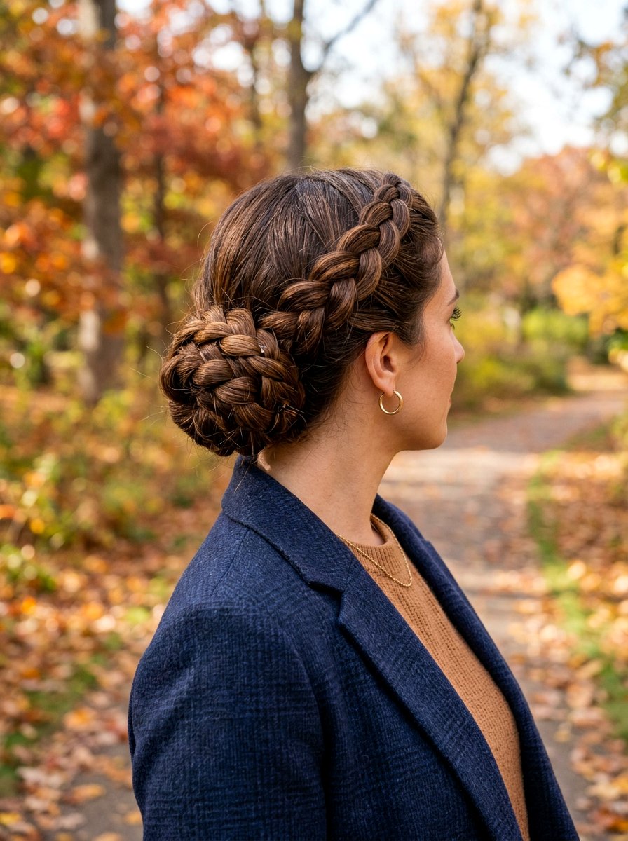 Braided Low Bun - 20 date night hairstyle with low bun - 20 date night hairstyle with low bun