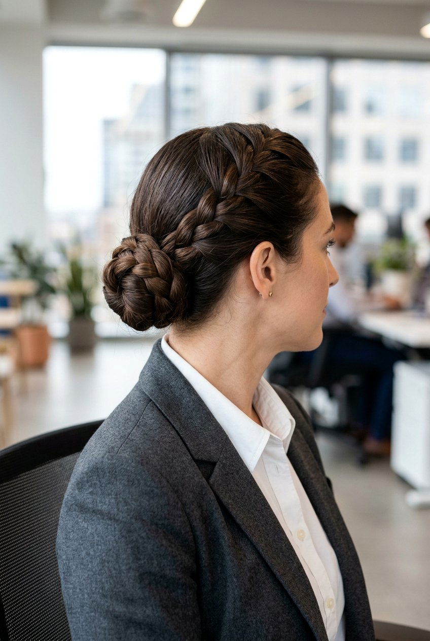 Braided Low Bun - 20 low bun for corporate women - 20 low bun for corporate women