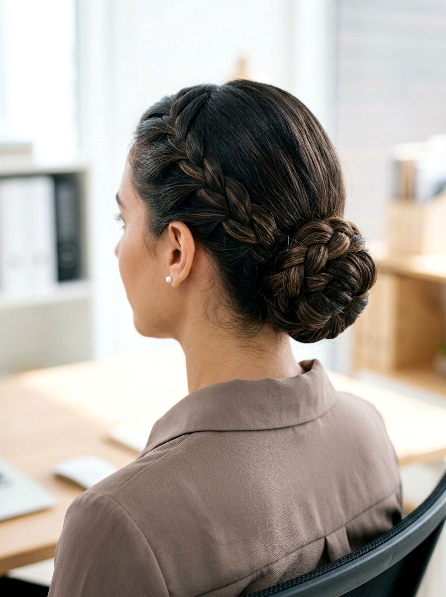 Braided Low Bun - 20 no fuss interview hairstyle for women - 20 no fuss interview hairstyle for women