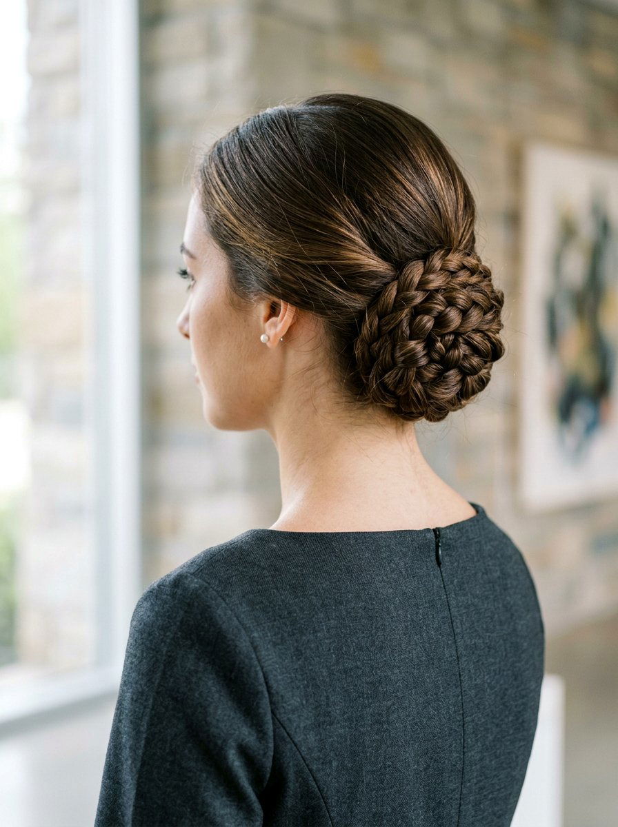 Braided Low Bun - 20 simple hairstyle for graduation day - 20 simple hairstyle for graduation day