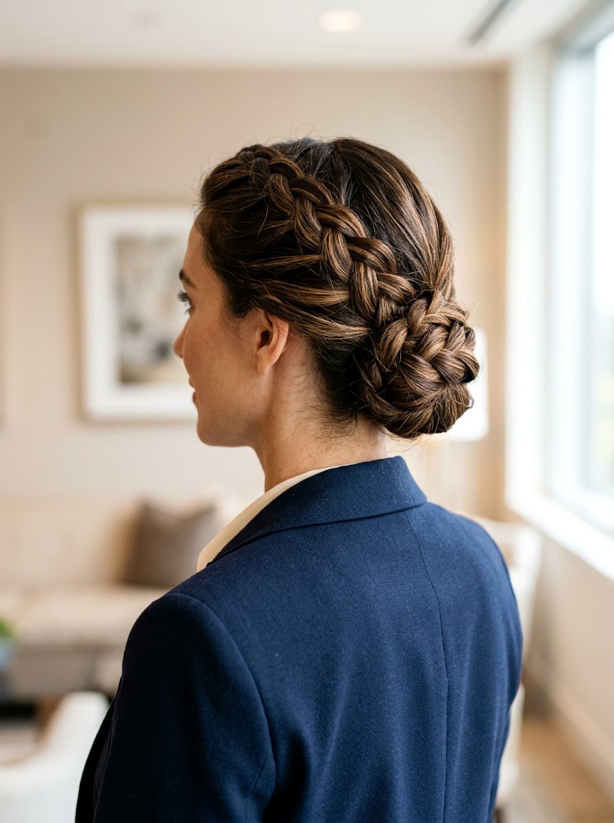 Braided Low Bun - 20 windy day braid hairstyle - 20 windy day braid hairstyle